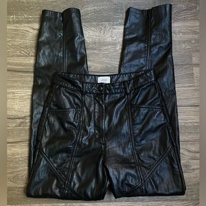 Wilfred Aritzia rebel vegan leather pants in black size 0‎